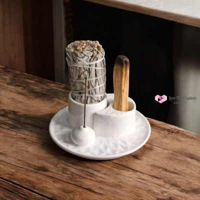 Encoded Sacred Ceramic Dish Sets 13cmx5cm (Lightline Essentials) Holder Incense