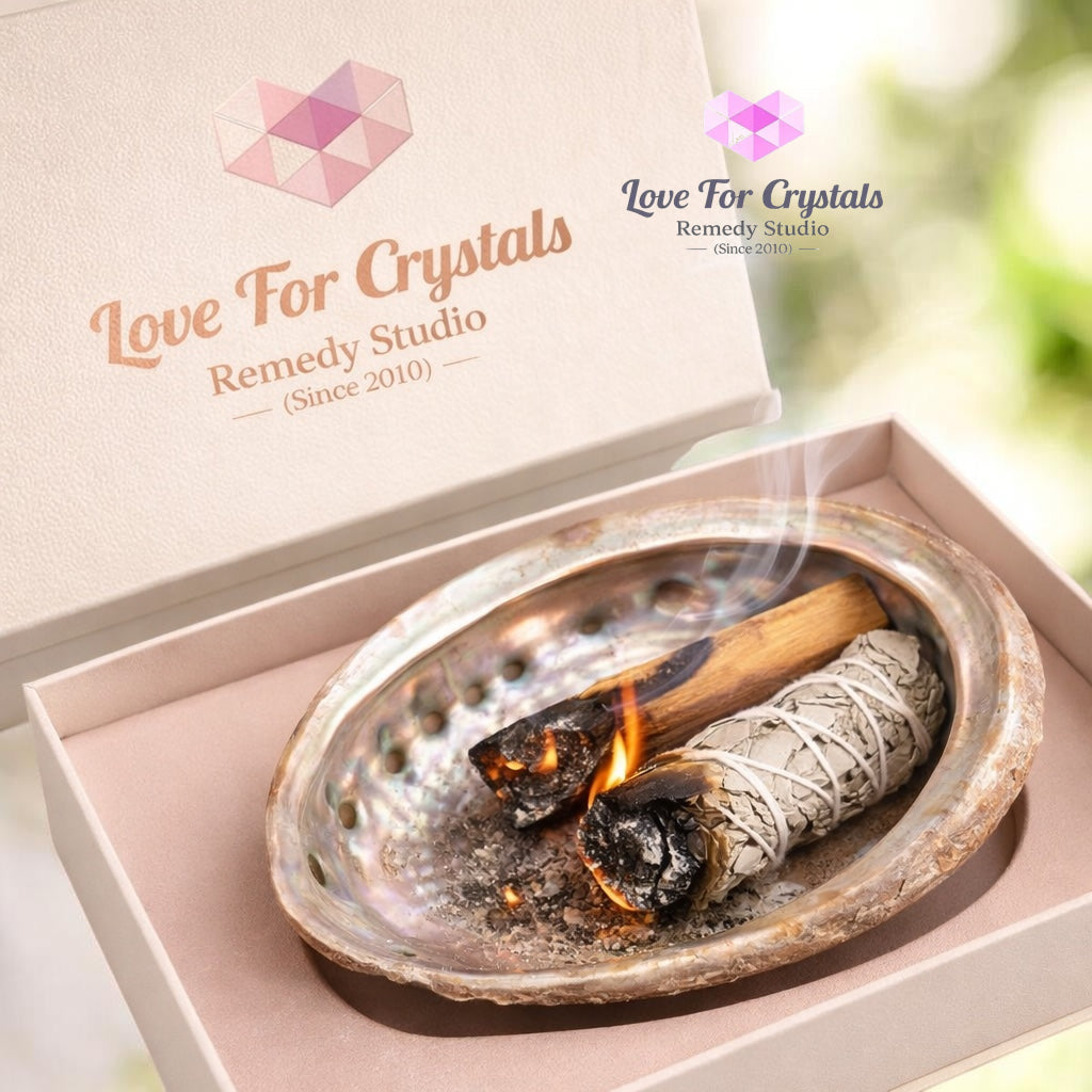 ENERGY CLEANSE SET (White Sage Palo Santo Abalone Shell) Box Set Crystal set