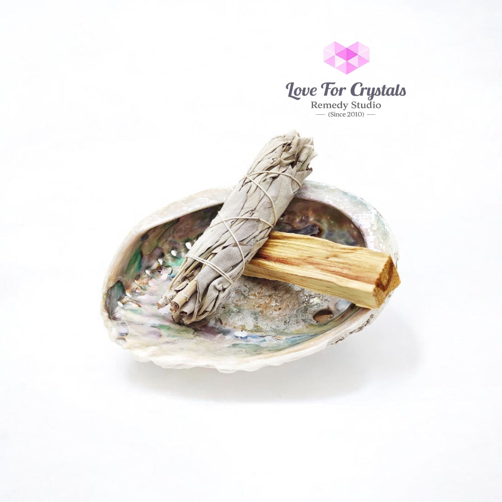 ENERGY CLEANSE SET (White Sage Palo Santo Abalone Shell) Box Set Crystal set