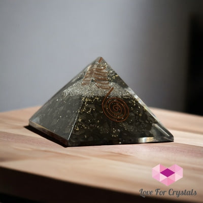 Epidote With Clear Quartz Point Orgonite Pyramid 75Mm (Anti Curse & Protection) Orgonites
