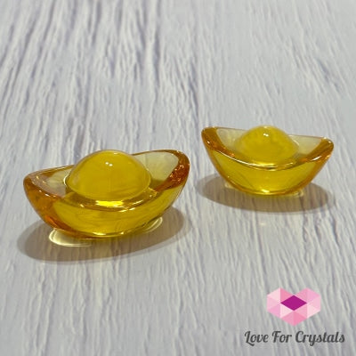 Feng Shui Golden Ingot Charm (Luili Glass)