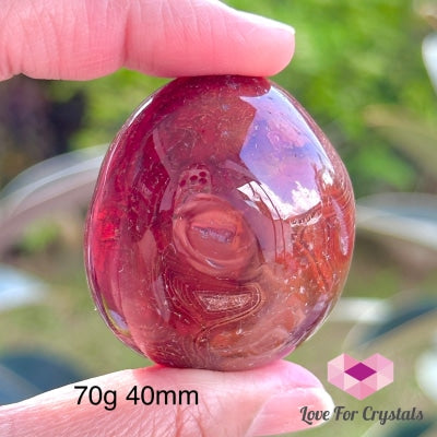 Fire Agate Pebbles (Brazil) 70G 40Mm Crystal Stone