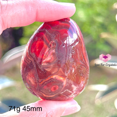 Fire Agate Pebbles (Brazil) 71G 45Mm Crystal Stone