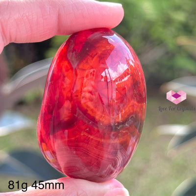 Fire Agate Pebbles (Brazil) 81G 45Mm Crystal Stone