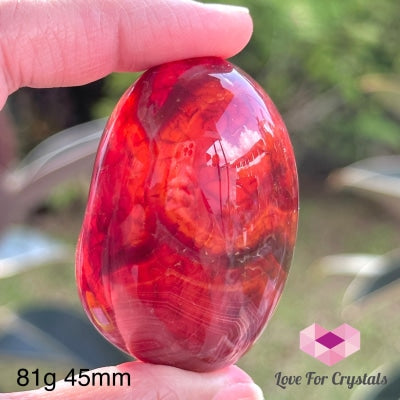 Fire Agate Pebbles (Brazil) 81G 45Mm Crystal Stone