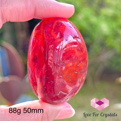 Fire Agate Pebbles (Brazil) 88G 50Mm Crystal Stone