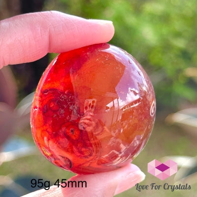 Fire Agate Pebbles (Brazil) 95G 45Mm Crystal Stone