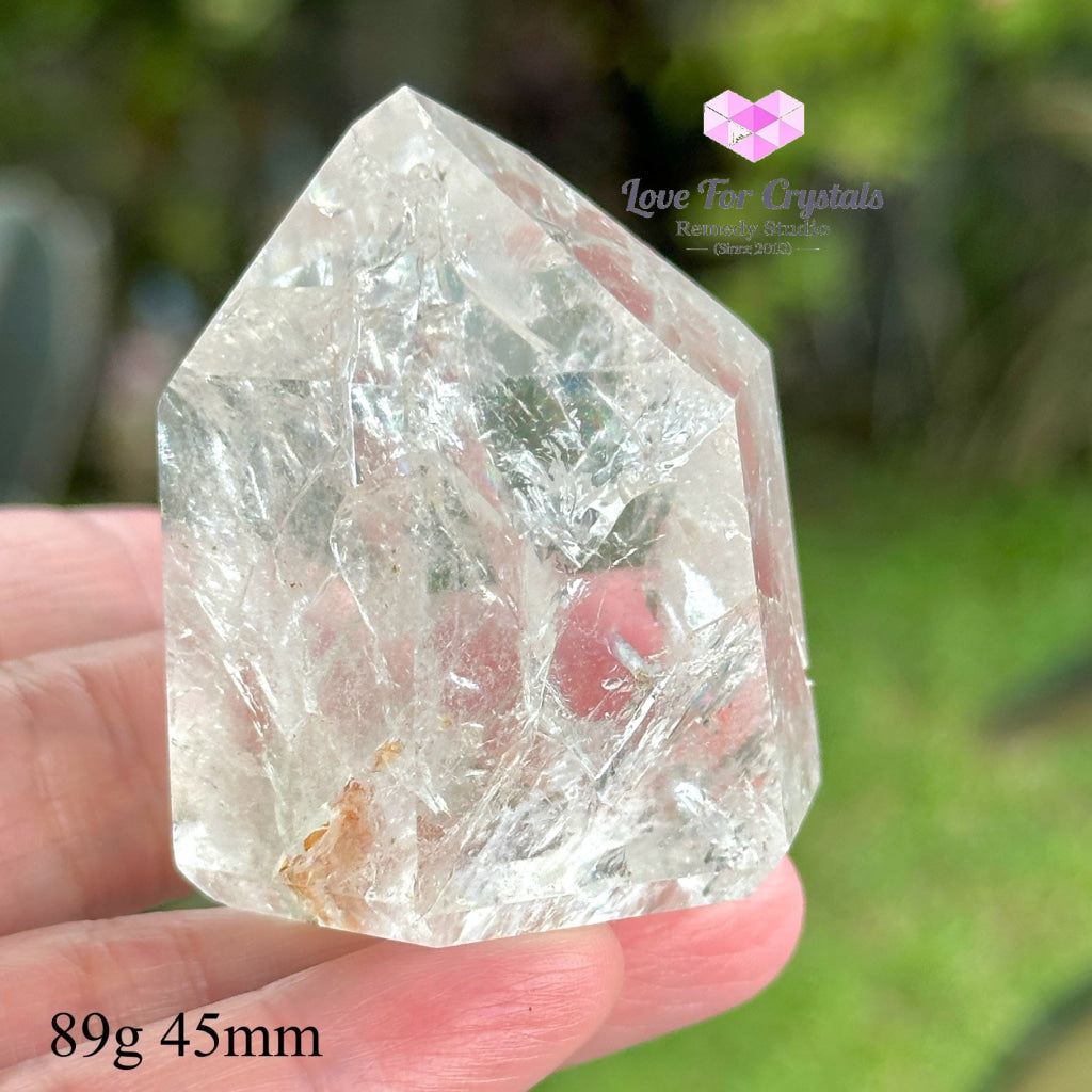 Fire And Ice Rainbow Quartz Tower (Brazil) 89G 45Mm Polished Stones
