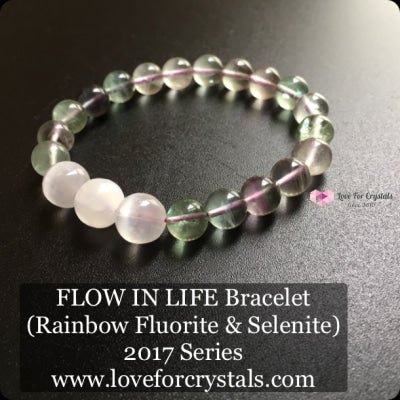 Flow In Life Bracelet (Rainbow Fluorite & Selenite) Bracelets Bangles