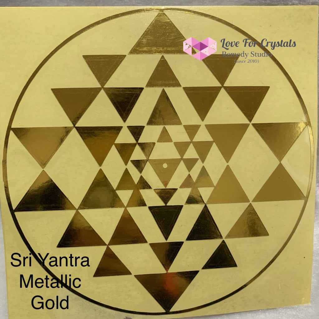 Flower Of Life/ Sri Yantra Vinyl Sticker 14.5Cm Metallic Gold Metaphysical Tool