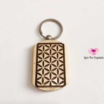 Flower Of Life Wooden Keyring Metaphysical Tool