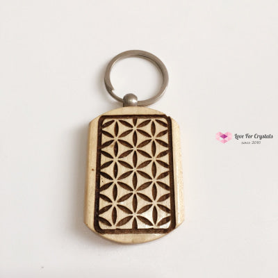 Flower Of Life Wooden Keyring Metaphysical Tool