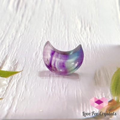 Fluorite 26Mm Mini Bowl (Assorted) Moon Carved Crystals