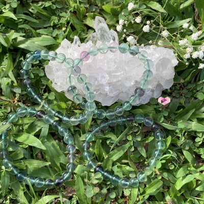 Fluorite 8Mm Bracelet (Gemstone Energy) Banners & Stickers