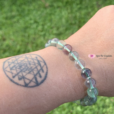 Fluorite 8Mm Bracelet (Gemstone Energy) Banners & Stickers