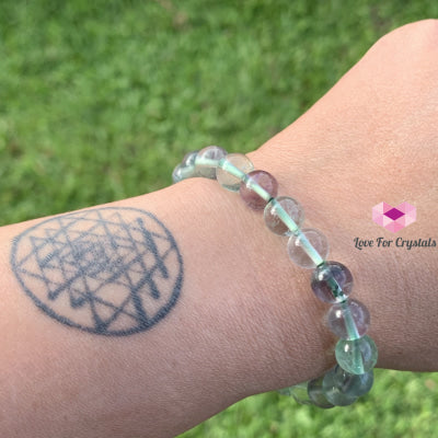 Fluorite 8Mm Bracelet (Gemstone Energy) Banners & Stickers