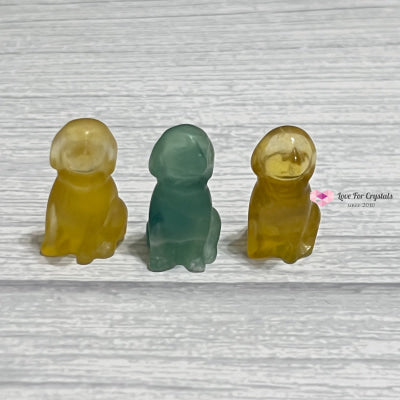 Fluorite Carved Crystal Dogs 30Mm Crystals