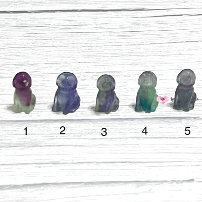 Fluorite Carved Crystal Dogs 30Mm P1 Crystals