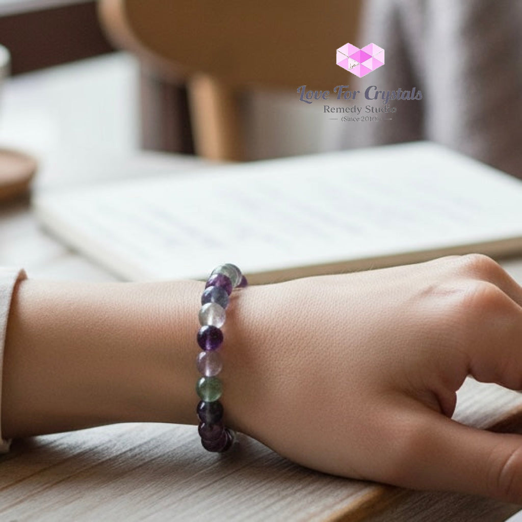 Fluorite Flow in Life 6mm Bracelet with 14k gold filled bead Bracelets & Bangles