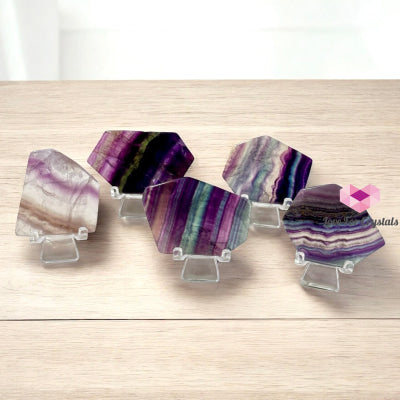 Fluorite Mini Slab with Stand 50-70mm (Frequency of Mental Clarity) Pre-Coded & Activated Fluorite