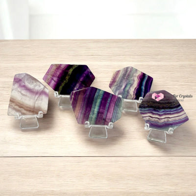 Fluorite Mini Slab with Stand 50-70mm (Frequency of Mental Clarity) Pre-Coded & Activated Fluorite