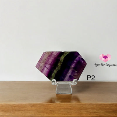 Fluorite Mini Slab with Stand 50-70mm (Frequency of Mental Clarity) Pre-Coded & Activated Photo 2 Fluorite