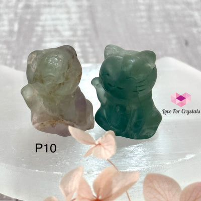 Fortune Cat Crystal (30Mm) 1 Per Pair Photo 10 (Fluorite)