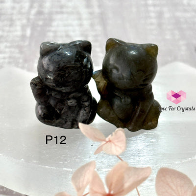 Fortune Cat Crystal (30Mm) 1 Per Pair Photo 12 (Labradorite)