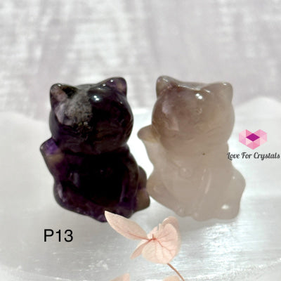 Fortune Cat Crystal (30Mm) 1 Per Pair Photo 13 (Amethyst & Labradorite)