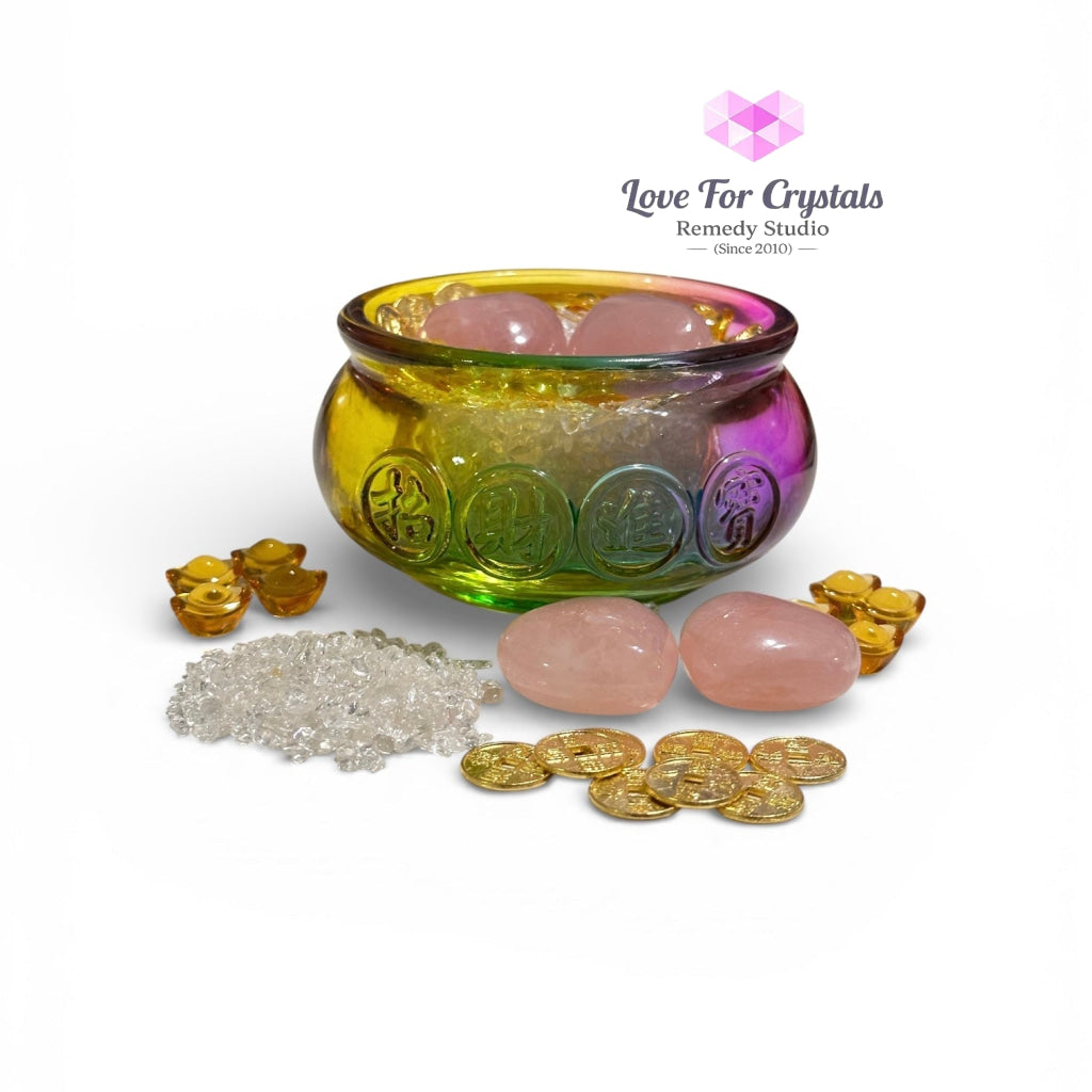 Fortune & Love Harmony Bowl Set (10cm) Encoded & Attuned Set with 10cm Glass Bowl Bowl