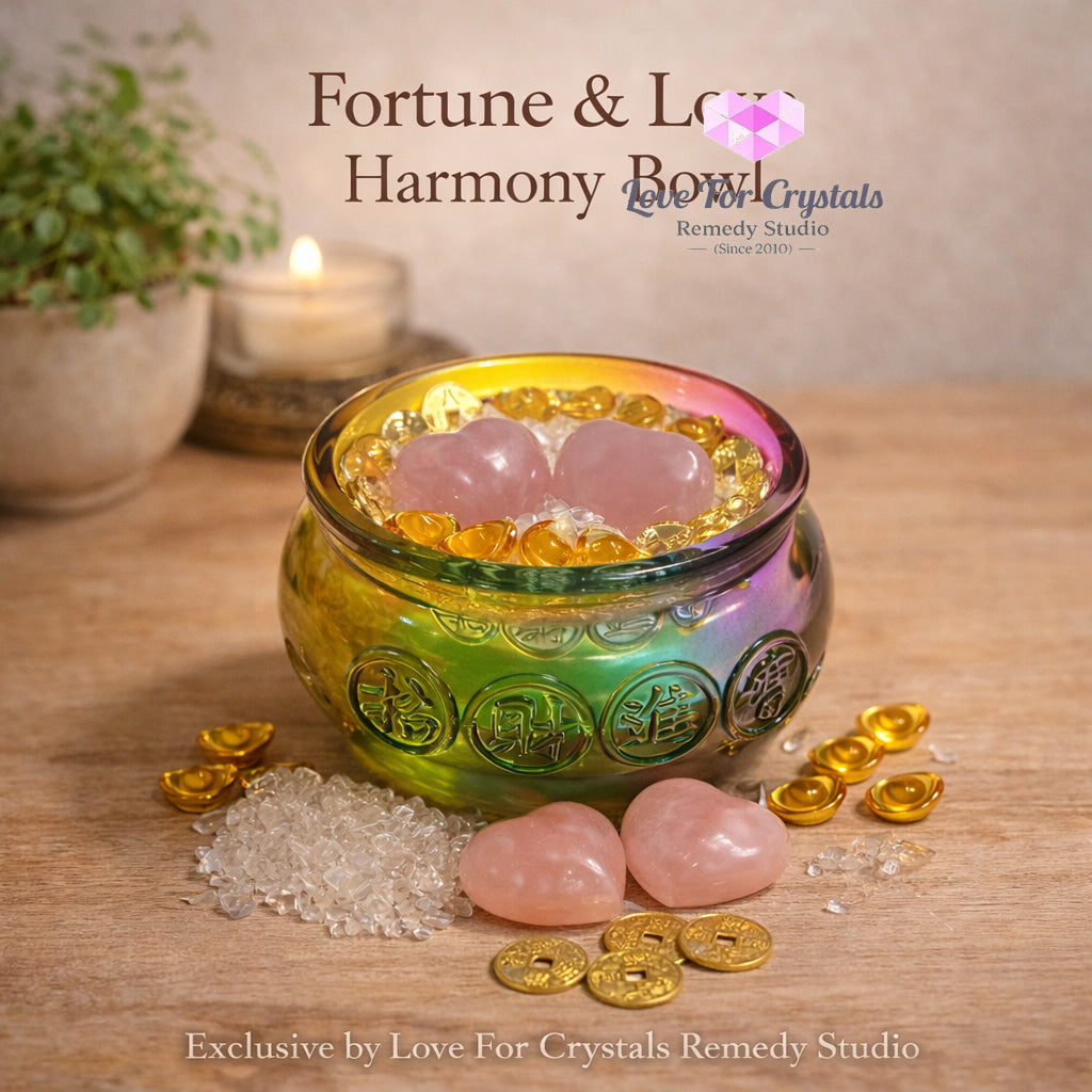 Fortune & Love Harmony Bowl Set (10cm) Encoded & Attuned Set with 10cm Glass Bowl Bowl