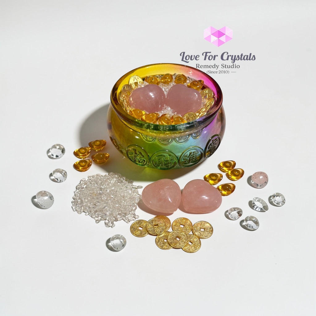 Fortune & Love Harmony Bowl Set (10cm) Encoded & Attuned Set with 10cm Glass Bowl Bowl