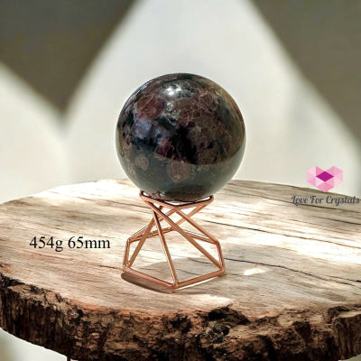 Garnet Sphere with Rose Gold Stand (Wealth Protection – Vitality – Rooted Power) Pre-coded & Activated 454g 65mm