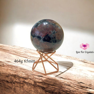 Garnet Sphere with Rose Gold Stand (Wealth Protection – Vitality – Rooted Power) Pre-coded & Activated 464g 65mm
