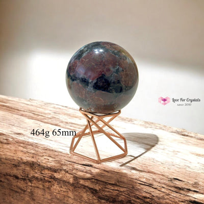 Garnet Sphere with Rose Gold Stand (Wealth Protection – Vitality – Rooted Power) Pre-coded & Activated 464g 65mm
