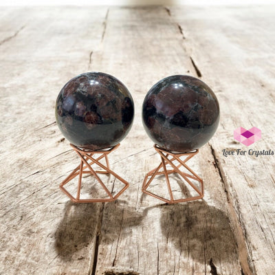 Garnet Sphere with Rose Gold Stand (Wealth Protection – Vitality – Rooted Power) Pre-coded & Activated Crystal spheres