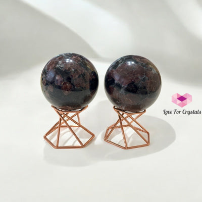 Garnet Sphere with Rose Gold Stand (Wealth Protection – Vitality – Rooted Power) Pre-coded & Activated Crystal spheres