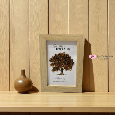 Gemstone Chips Tree of Life Frame 18cm x13cm(Pre-coded & activated) Tiger’s Eye Frame