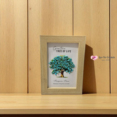 Gemstone Chips Tree of Life Frame 18cm x13cm(Pre-coded & activated) Turquoise Frame