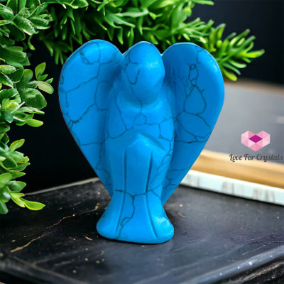Gemstones Carved Angels 50Mm (Per Piece) Blue Howlite Crystal Carved