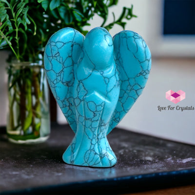 Gemstones Carved Angels 50Mm (Per Piece) Magnesite Turquoise Crystal Carved