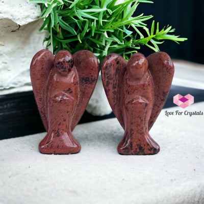 Gemstones Carved Angels 50Mm (Per Piece) Mahogany Obsidian Crystal Carved