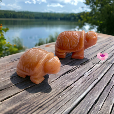Gemstones Carved Turtles 50Mm (Per Piece) Peach Aventurine Crystals