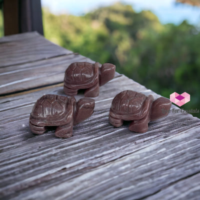 Gemstones Carved Turtles 50Mm (Per Piece) Strawberry Quartz Crystals