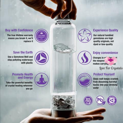 Glass Water Bottle For Crystal Infusion