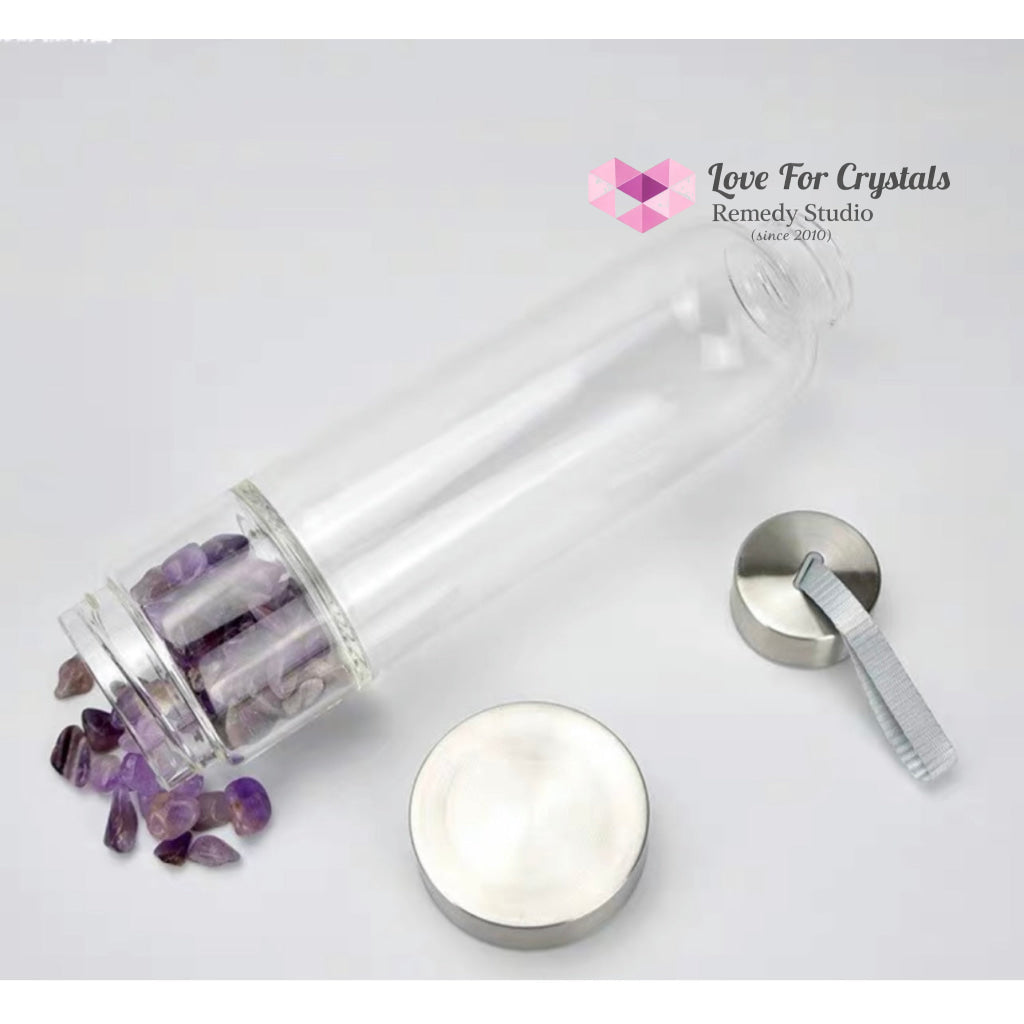Glass Drinking Water Bottle for Crystal Infusion Glass Bottle Only
