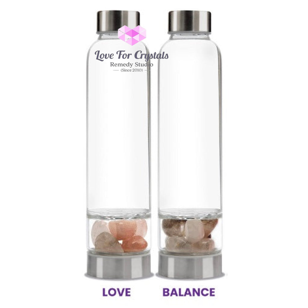 Glass Water Bottle For Crystal Infusion
