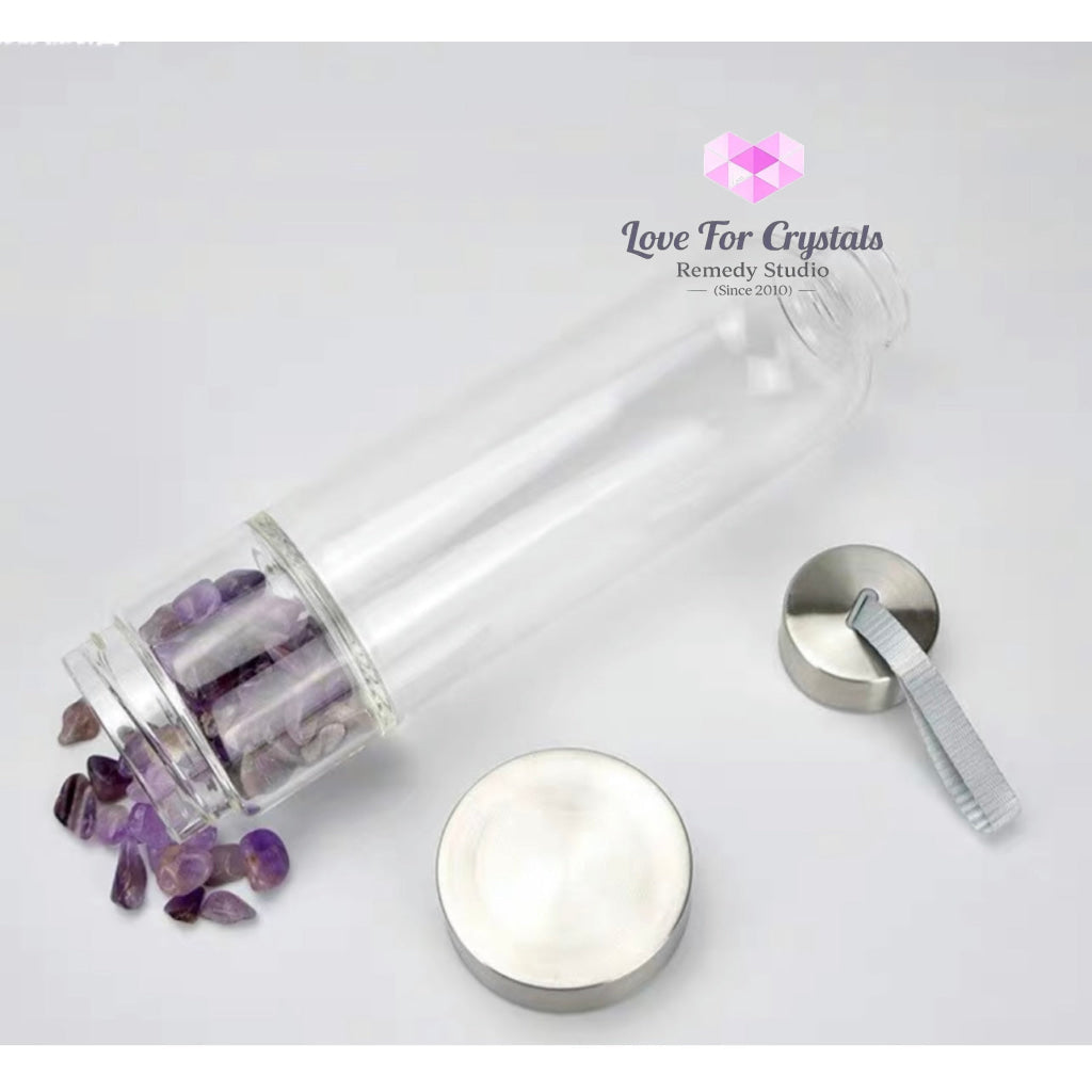 Glass Drinking Water Bottle for Crystal Infusion Glass Bottle Only