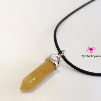 Gold Quartz Pencil Pendant (35Mm) Pendants & Necklaces