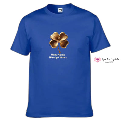 Golden Clover Blessings (Shirts of Fortune) by Fort M Treasures Navy Blue S